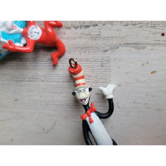 Vintage official movie cat in hat Dr Seuss Thing 1 Thing 2 mini ornament Xmas - Picture 6 of 8